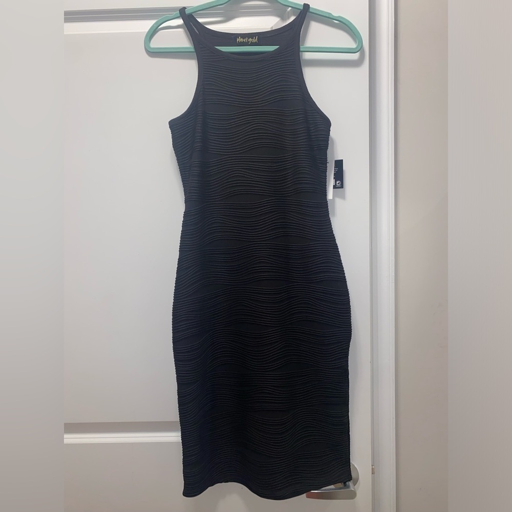 Womens black midi dress